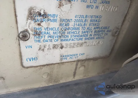 2002 Subaru Forester L from USA, damaged, VIN JF1SF63522H711050